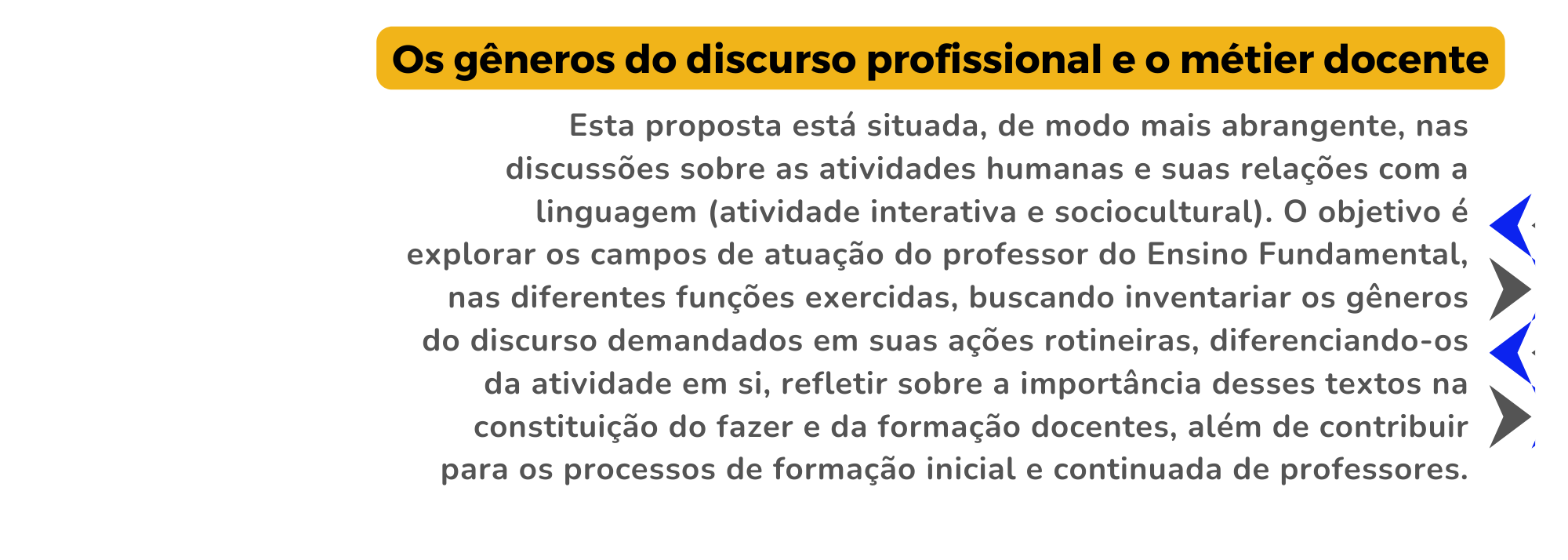 Os gêneros do discurso profissional e o métier docente