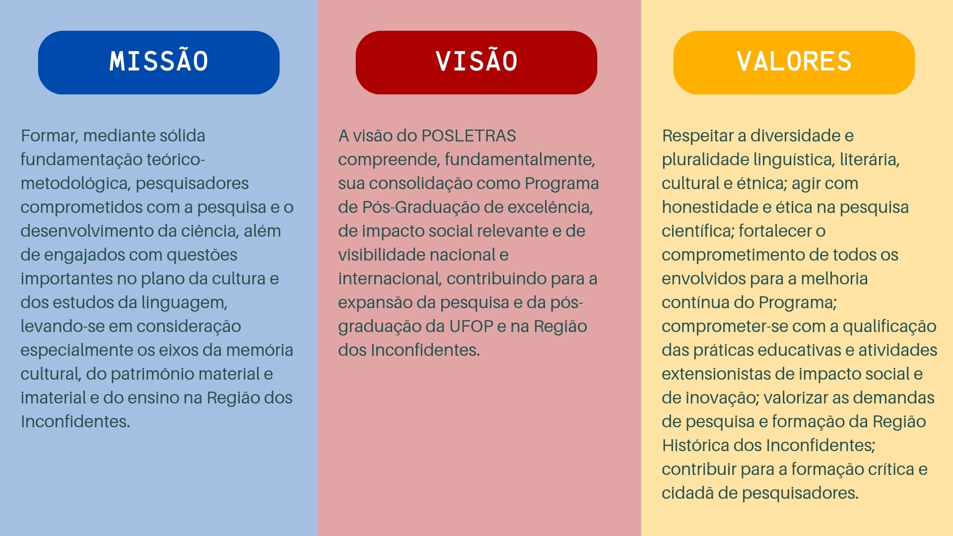 Missao valores